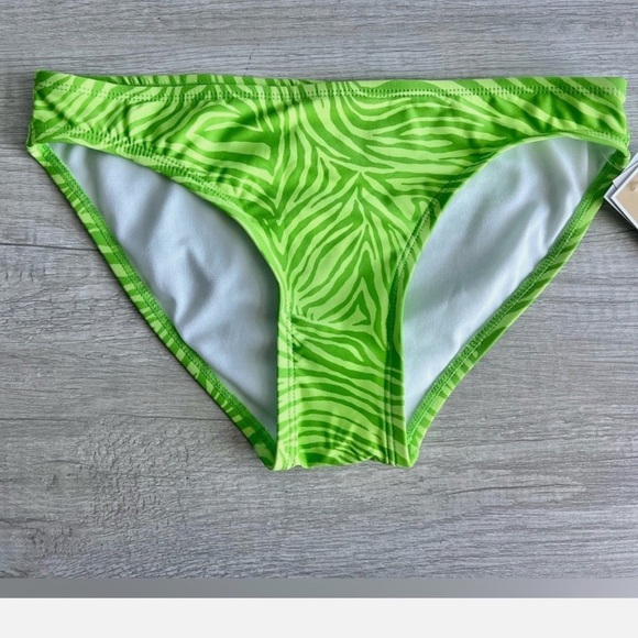 NWT Michael Kors Women's Classic Animal-Print Bikini Bottom Green Apple Large - Picture 3 of 6